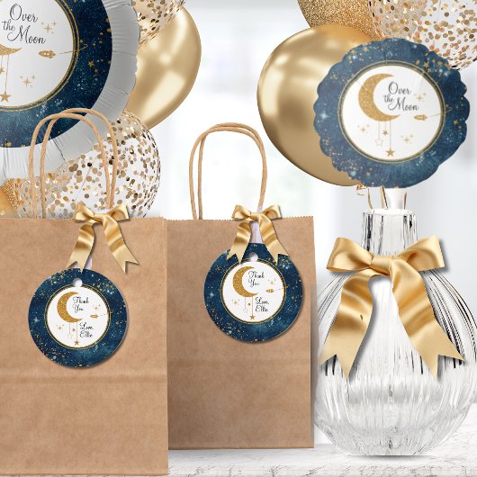 Über dem Mondraum Danke, Baby Geschenkanhänger