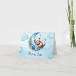 Über dem Mondteddybär Danke-Karte Dankeskarte