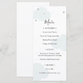 Über dem Moon Baby Shower Menü Menükarte (Vorne/Hinten)