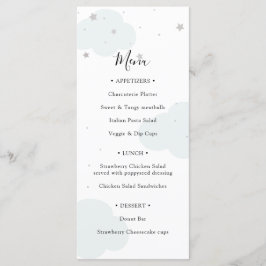 Über dem Moon Baby Shower Menü Menükarte