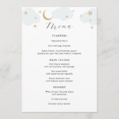 Über dem Moon Blue and Gold Menü Menükarte (Vorderseite)