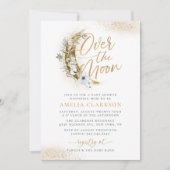 Über dem Moon Boho Gold Dust & Clouds Babydusche Einladung (Vorderseite)