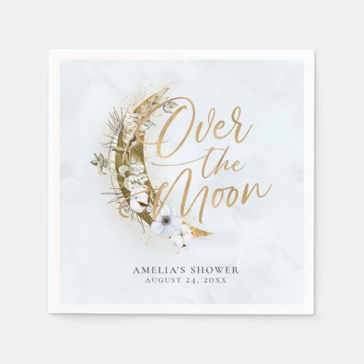 Über dem Moon Boho Gold Dust & Clouds Napkins Serviette (Vorderseite)
