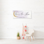 Über dem Moon Gold Glitzer, Lila Babydusche Banner (Insitu)