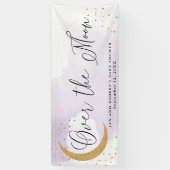 Über dem Moon Gold Glitzer, Lila Babydusche Banner (Vertikal)