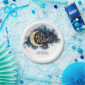 Über dem Moon Gold Stars Blue Baby Dusche Pappteller (Party)