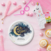 Über dem Moon Gold Stars Blue Baby Dusche Pappteller (Party)