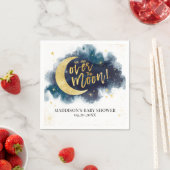 Über dem Moon Gold Stars Blue Baby Dusche Serviette (Beispiel)