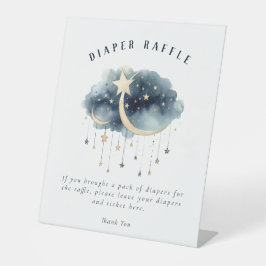 Über dem Moon Gold Stars Kinderdusche Windelwanne  Sockelschild