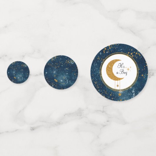 Über dem Moon Space Theme Kinderdusche Konfetti (Vorderseiten)