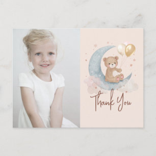 Über dem Moon Teddy Bären Geburtstag Danke Postkarte