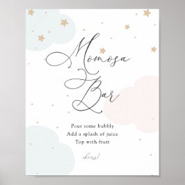 Über dem Moon Twinkle Star Blue und Pink Momosa Poster