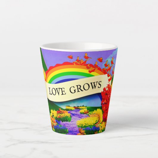 ÜBER DEM RAINBOGEN MILCHTASSE (Vorderseite)