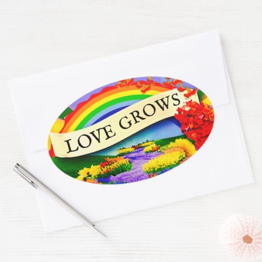 ÜBER DEM RAINBOGEN OVALER AUFKLEBER (Umschlag)