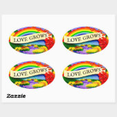 ÜBER DEM RAINBOGEN OVALER AUFKLEBER (Blatt)