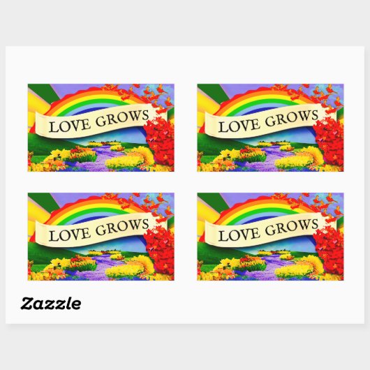 ÜBER DEM RAINBOGEN RECHTECKIGER AUFKLEBER (Blatt)