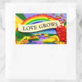 ÜBER DEM RAINBOGEN RECHTECKIGER AUFKLEBER (Tasche)