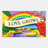 ÜBER DEM RAINBOGEN RECHTECKIGER AUFKLEBER (Vorderseite)