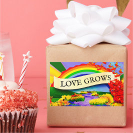 ÜBER DEM RAINBOGEN RECHTECKIGER AUFKLEBER