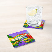 ÜBER DEM RAINBOGEN RECHTECKIGER PAPPUNTERSETZER (Vor Ort)