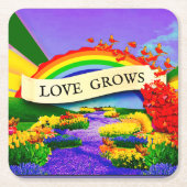 ÜBER DEM RAINBOGEN RECHTECKIGER PAPPUNTERSETZER (Vorderseite)