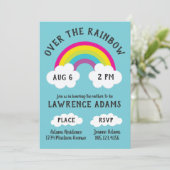 Über dem Rainbow-Geburtstag / Dusche Einladung (Stehend Vorderseite)