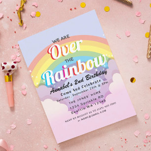 Über dem Rainbow Kindergeburtstag Einladung