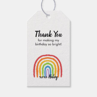 Über dem Rainbow Watercolor Geburtstag Vielen Dank Geschenkanhänger