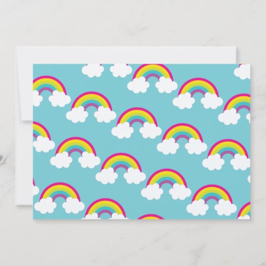 Über dem Regenbogen ein Buch bringen Einladung (Rückseite)