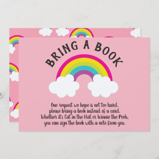 Über dem Regenbogen ein Buch bringen Einladung (Vorne/Hinten)