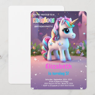 Über dem Regenbogen, Einhorn zum Geburtstag Einladung