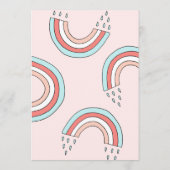 Über dem Regenbogen-Girl Blush Pink Babydusche Einladung (Rückseite)