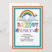 Über dem Regenbogen Party laden Einladung (Vorne/Hinten)