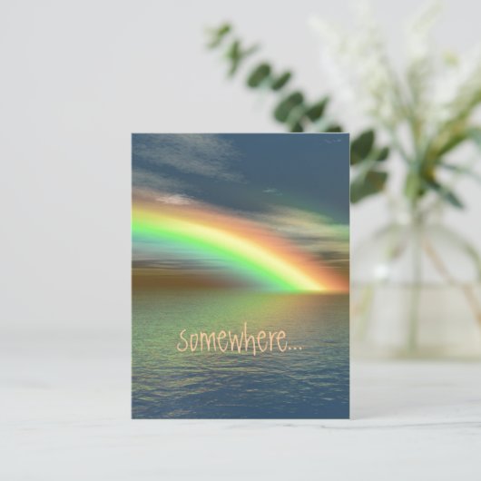Über dem Regenbogen Postkarte (Stehend Vorderseite)