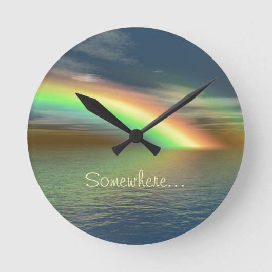 Über dem Regenbogen Runde Wanduhr (Vorderseite)