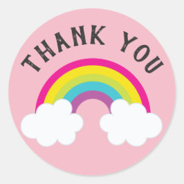 Über dem Regenbogen Vielen Dank Runder Aufkleber