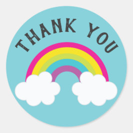 Über dem Regenbogen Vielen Dank Runder Aufkleber