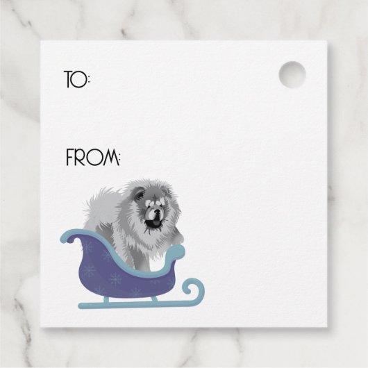 ÜBER DEM RIVER Blue Chow Geschenketiketten vorne u Geschenkanhänger (Rückseite)