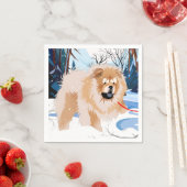 ÜBER DEM RIVER Red Chow Napkins Serviette (Beispiel)