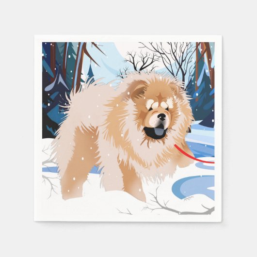 ÜBER DEM RIVER Red Chow Napkins Serviette (Vorderseite)