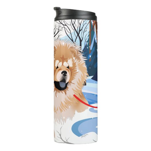 ÜBER DEM RIVER Red Chow Thermal Tumbler Thermosbecher (Nach rechts gedreht)