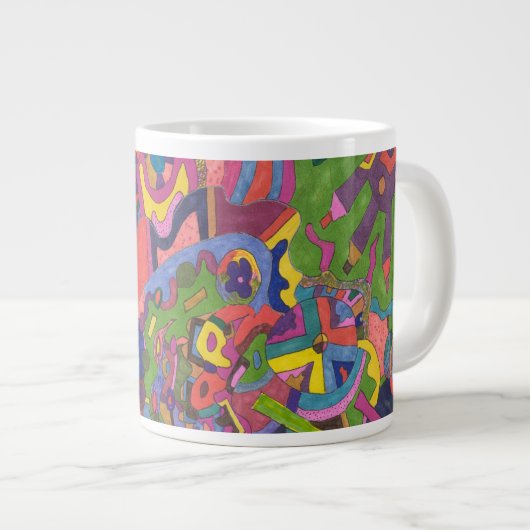 "Über dem Sturm" Abstrakte Kunst Jumbo-Tasse (Vorderseite Rechts)