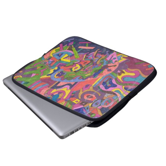 "Über dem Sturm" Abstrakte Kunst Laptopschutzhülle (Vorne Knopf)