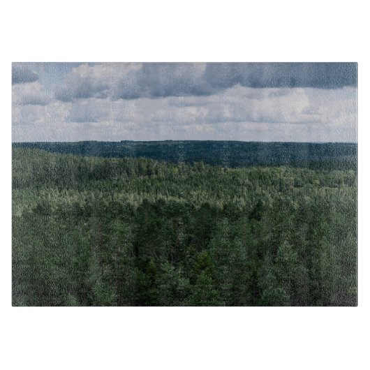 Über den Bäumen Luftbild Waldlandschaft Foto Schneidebrett (Vorderseite)