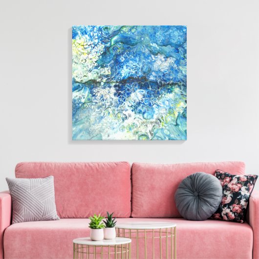 Über den Bergen über der Leinwand (Insitu (Wohnzimmer))