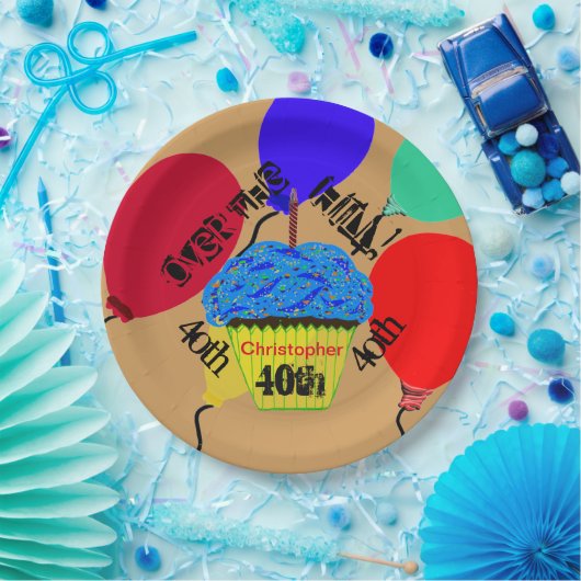 Über den Blue Cupcake Balloons des Hill Blauer Tel Pappteller (Party)