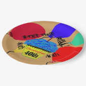 Über den Blue Cupcake Balloons des Hill Blauer Tel Pappteller (Schrägansicht)