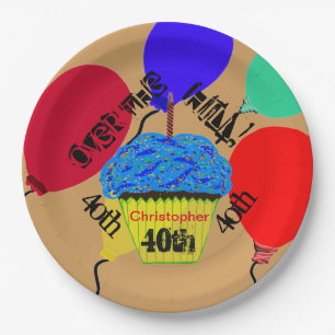 Über den Blue Cupcake Balloons des Hill Blauer Tel Pappteller