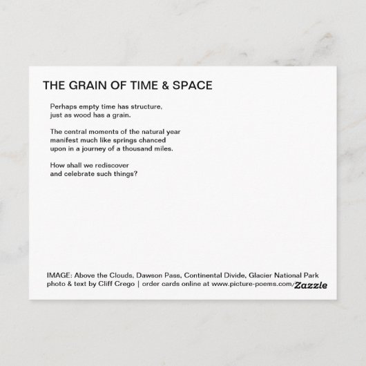 ÜBER DEN CLOUUUES: Dawson Pass Postkarte (Rückseite)