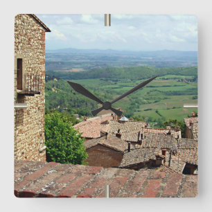 Über den Dachspitzen 1 hinaus Quadratische Wanduhr